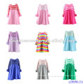 2016 Fashion Stripe Print Autumn Clothing, Children Icing Ruffle Long Sleeve Dresses For Little Girl